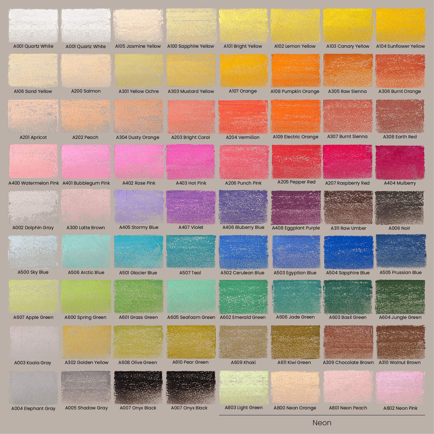 ARTEZA Soft Pastels for Artists, Set of 72 Chalk Pastels for Artists Sticks, Chalk Crayons